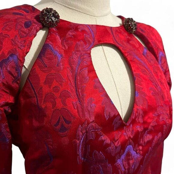 Vintage 80s Carolyne Roehm Opulent Evening Ball Gown XS Gala Royal Regency - Picture 6 of 16